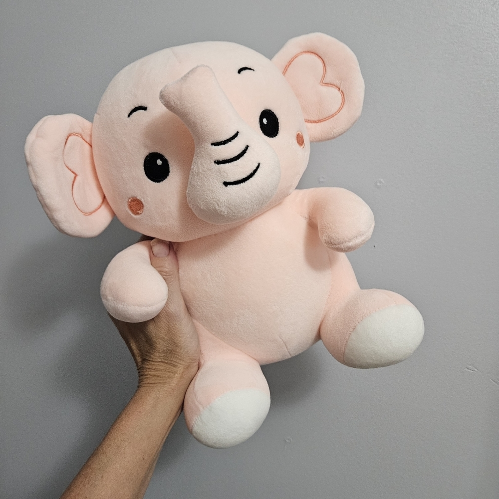 Pink Baby Elephant Stuffed Animal Plush - Picture 12 of 15